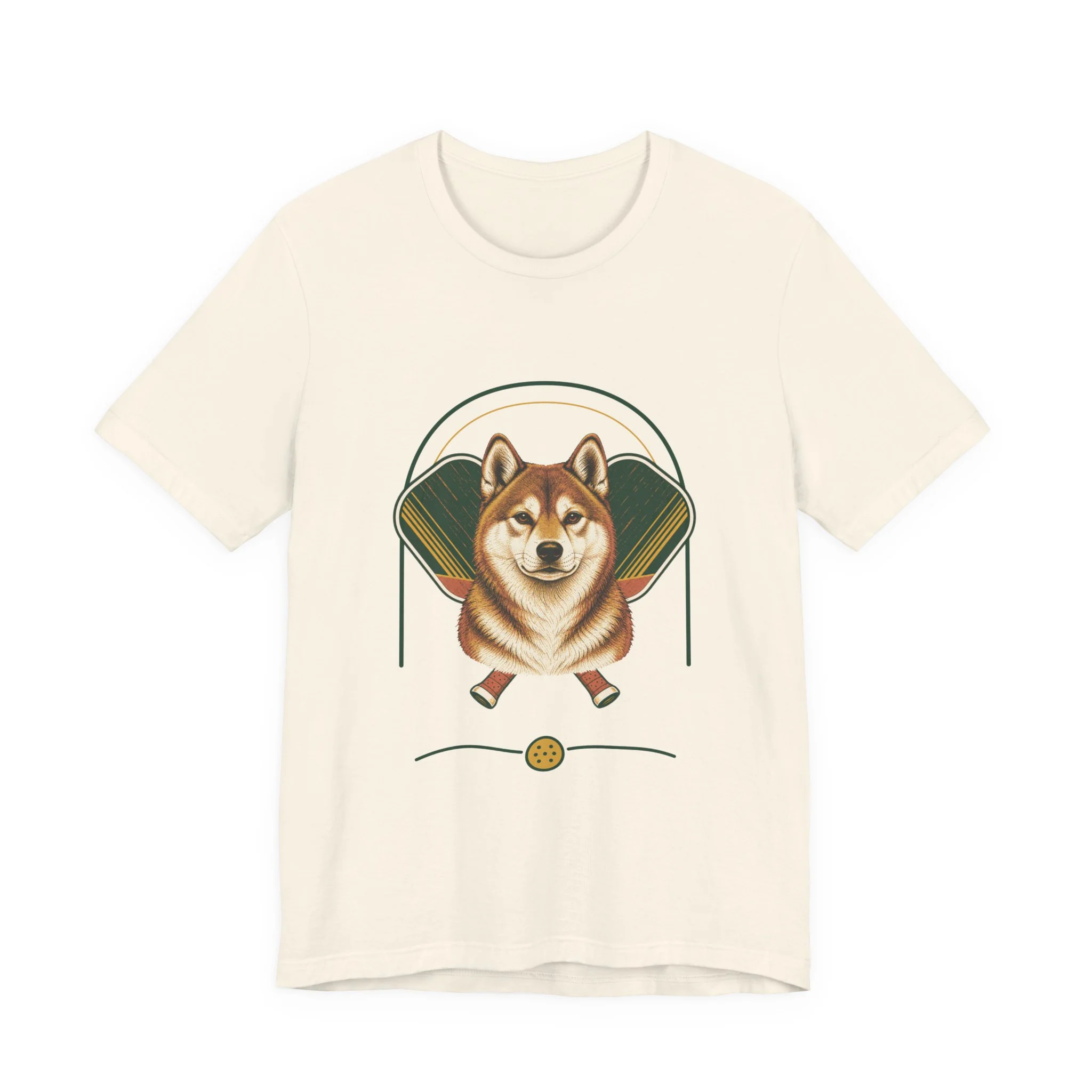 Shiba Inu pickleball heritage crest t-shirt in Natural