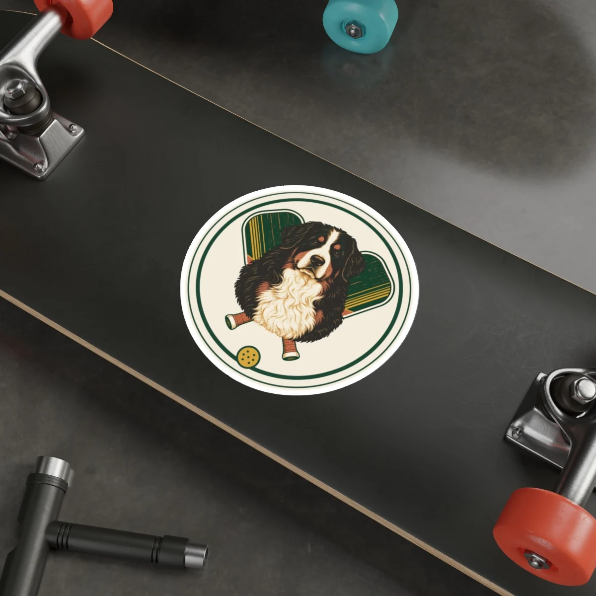 Bernese Mountain Dog Pickleball Sticker – view 3