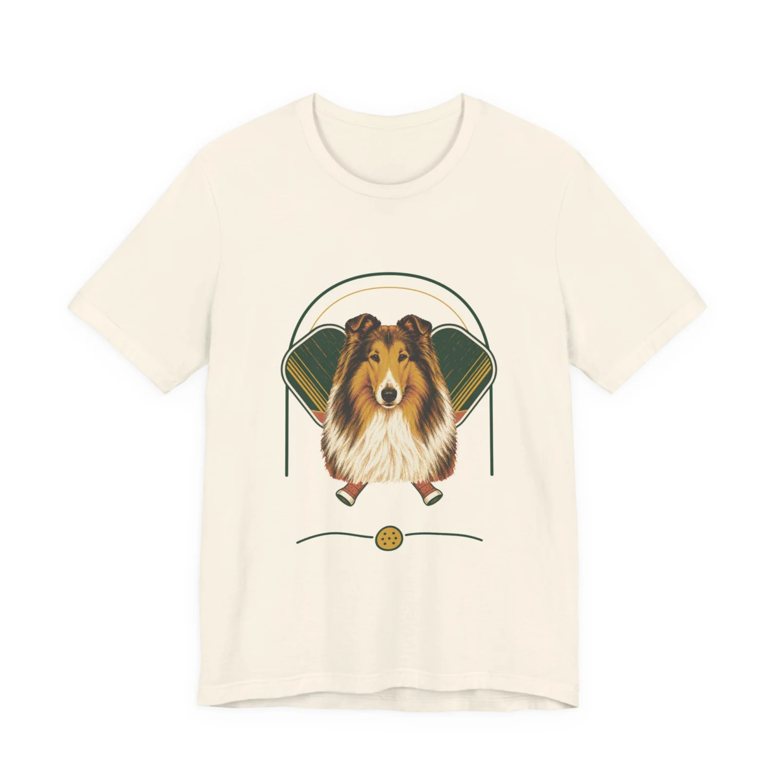 Collie pickleball heritage crest t-shirt in Natural