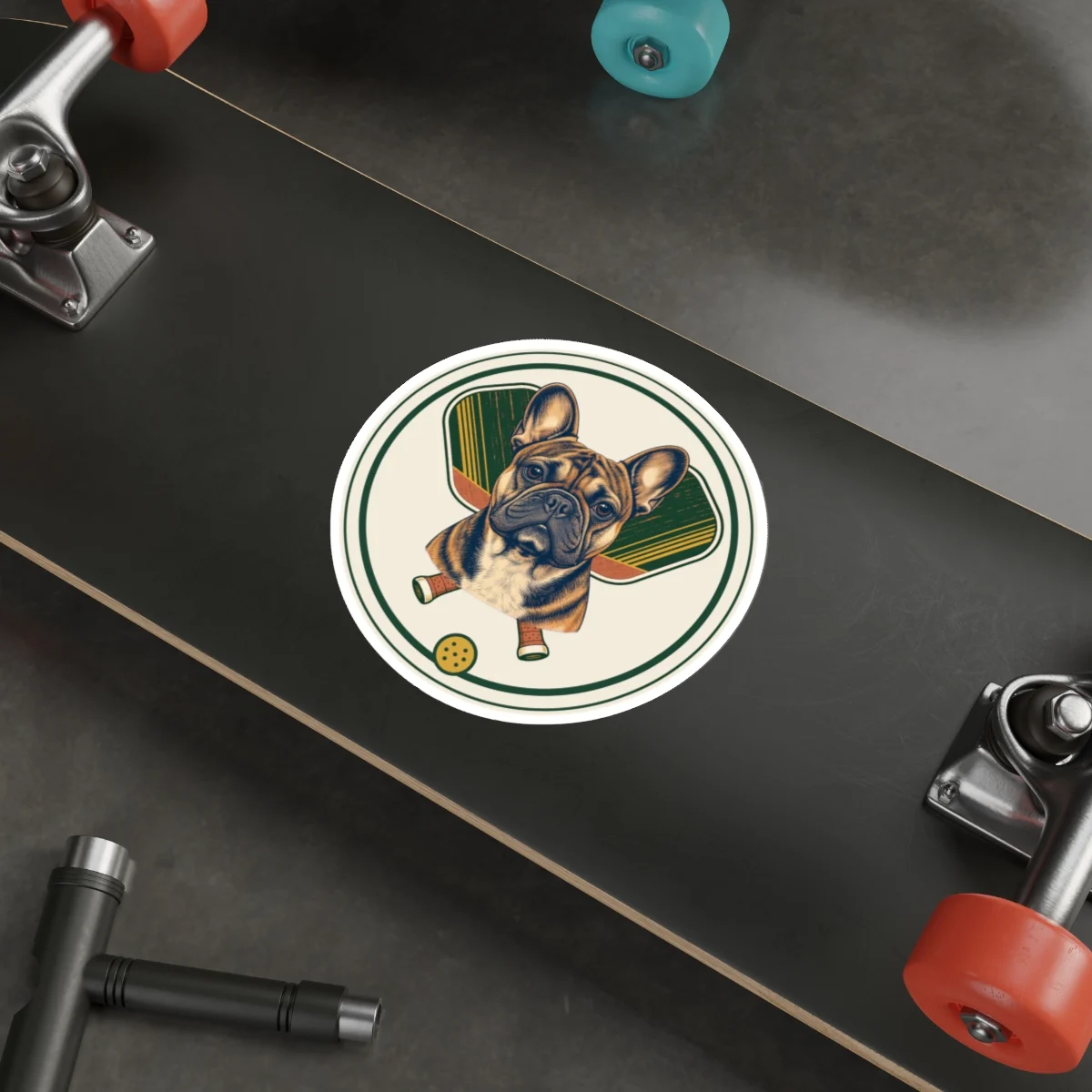 French Bulldog Pickleball Sticker – view 3