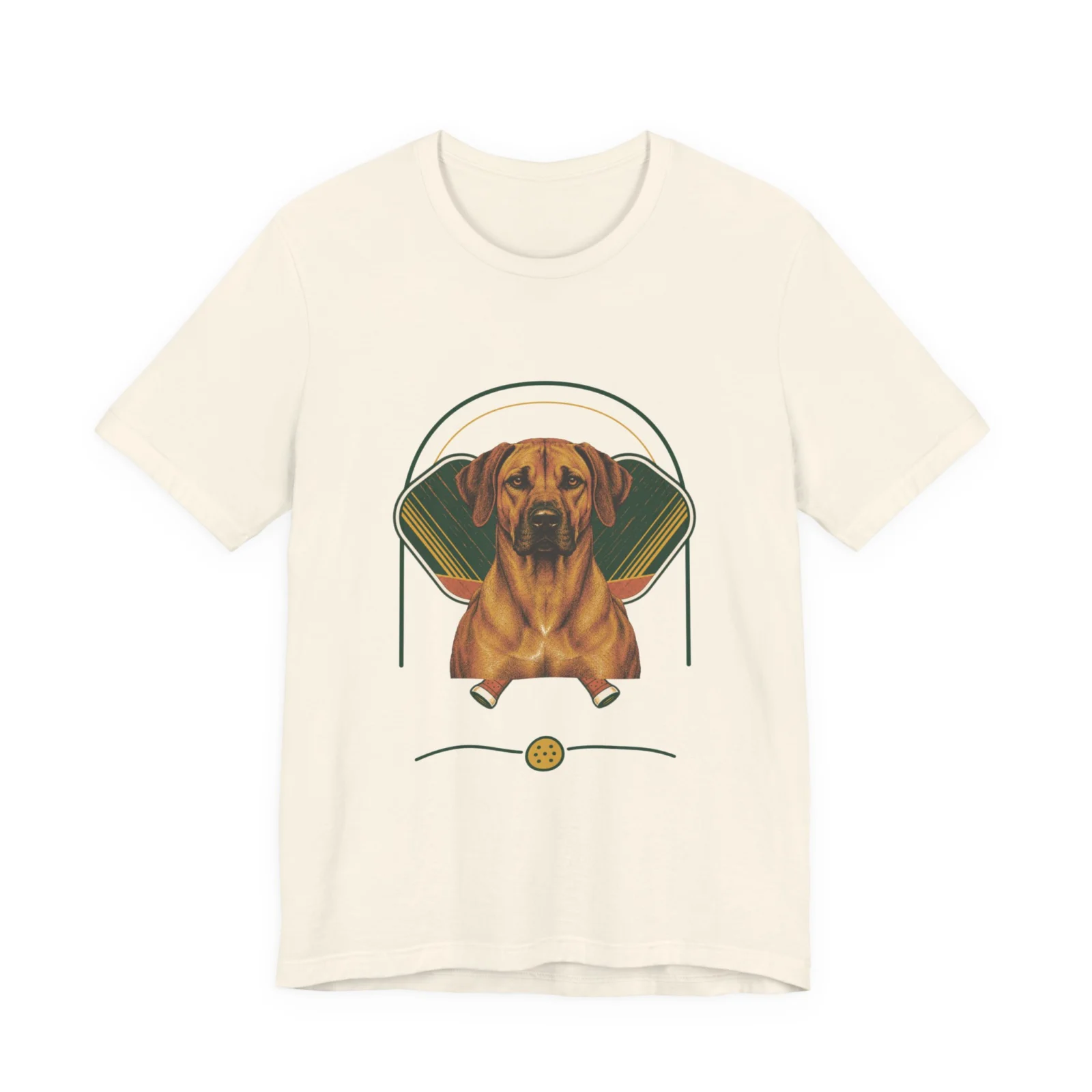 Rhodesian Ridgeback pickleball heritage crest t-shirt in Natural