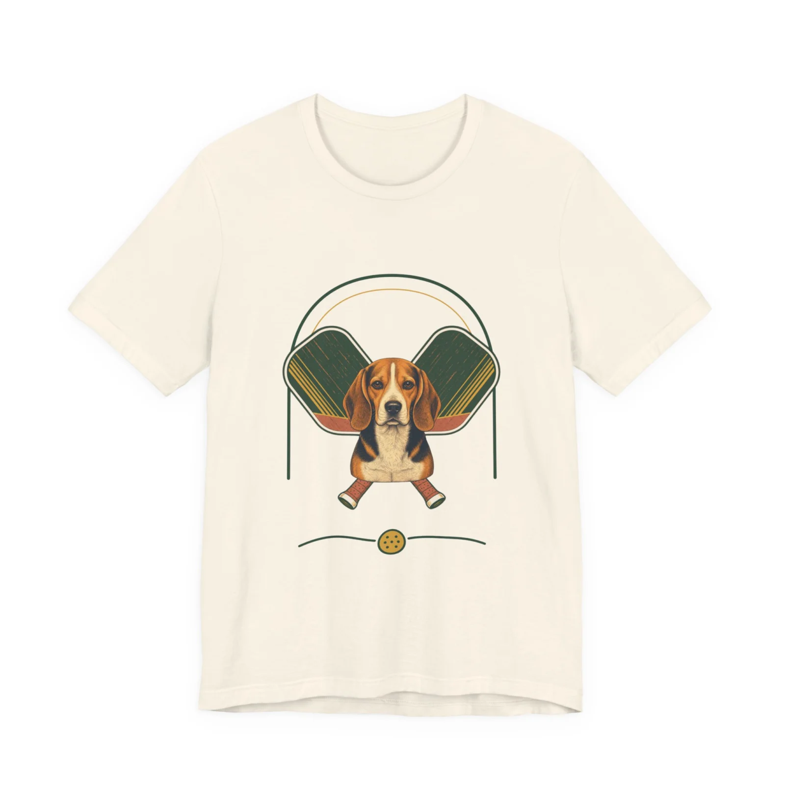 Beagle pickleball heritage crest t-shirt in Natural