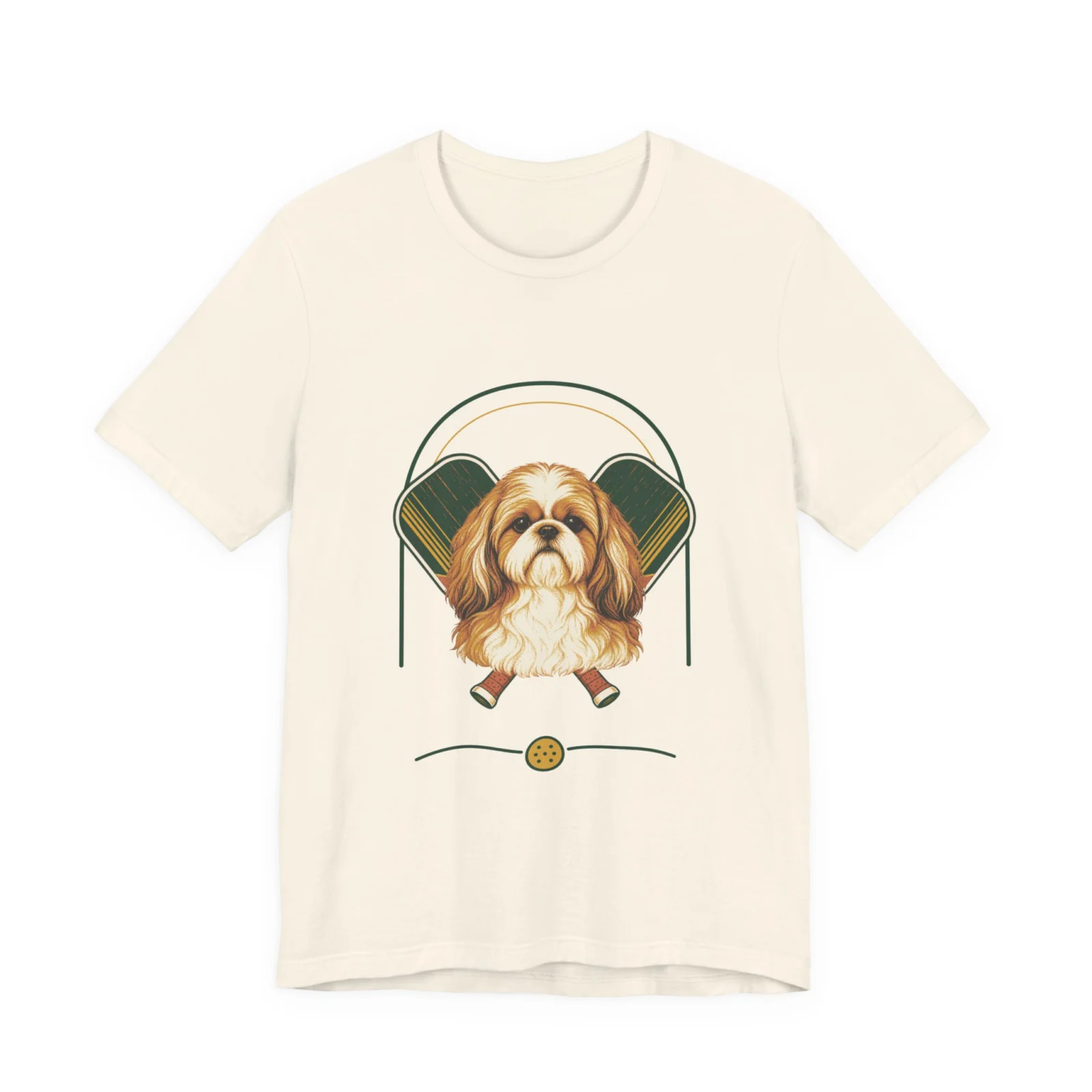Shih Tzu pickleball heritage crest t-shirt in Natural