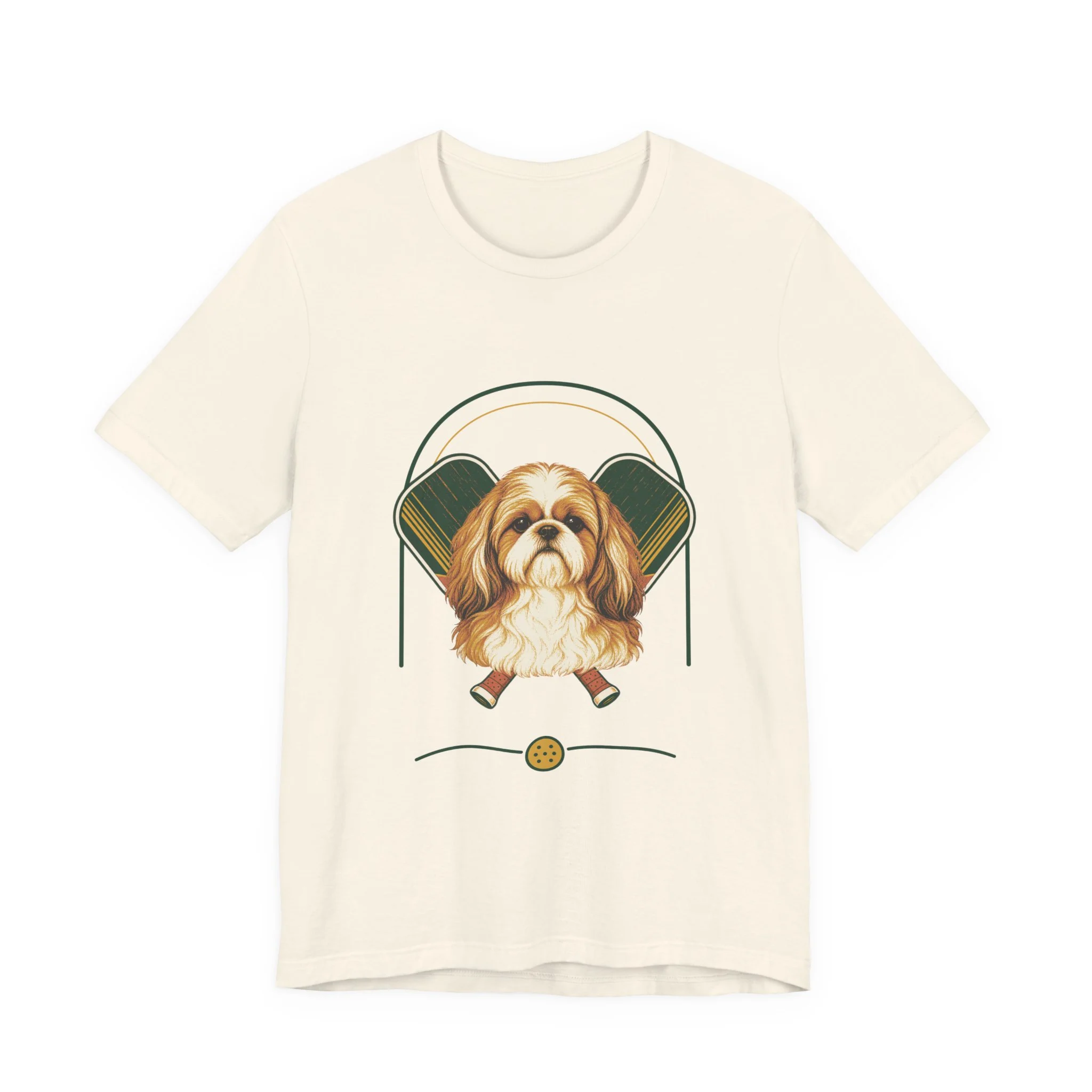 Shih Tzu pickleball heritage crest t-shirt in Natural