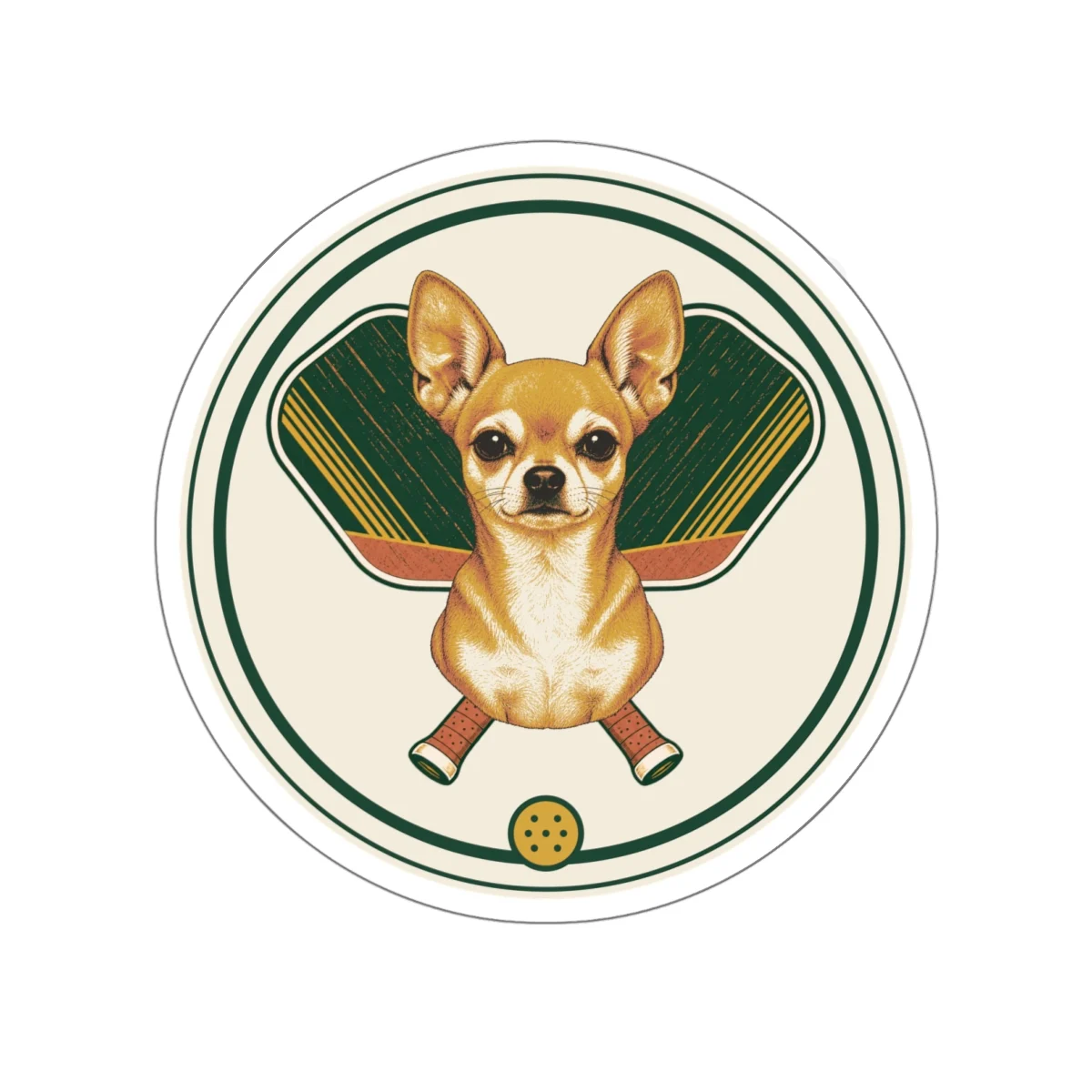 Chihuahua pickleball heritage crest die-cut sticker