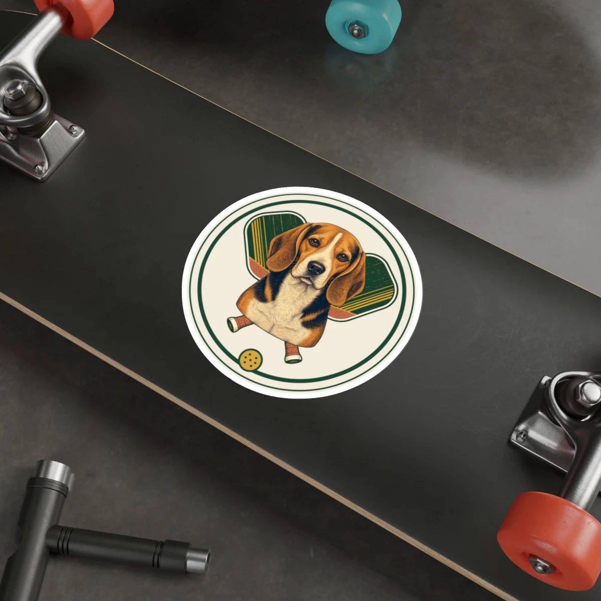Beagle Pickleball Sticker – view 3
