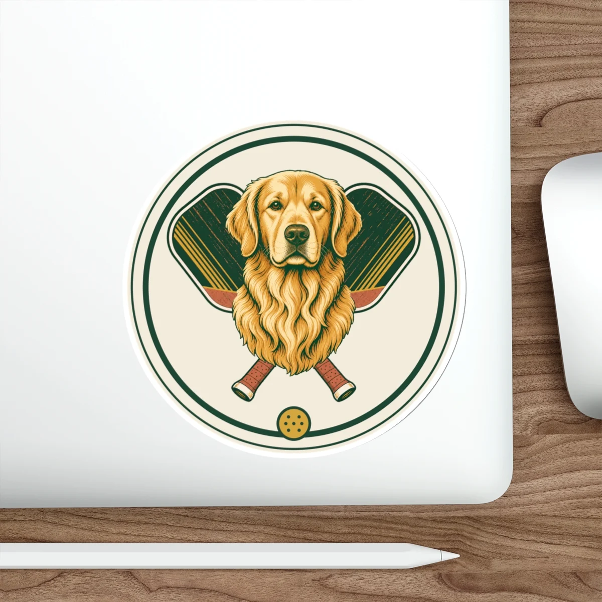 Golden Retriever Pickleball Sticker – view 2