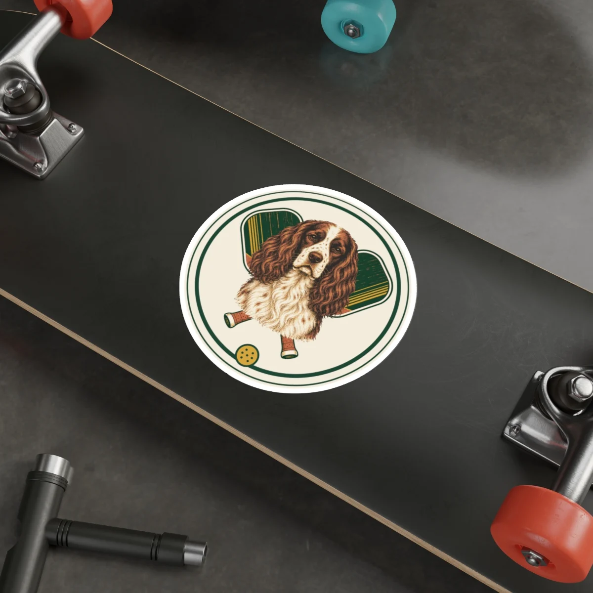 English Springer Spaniel Pickleball Sticker – view 3