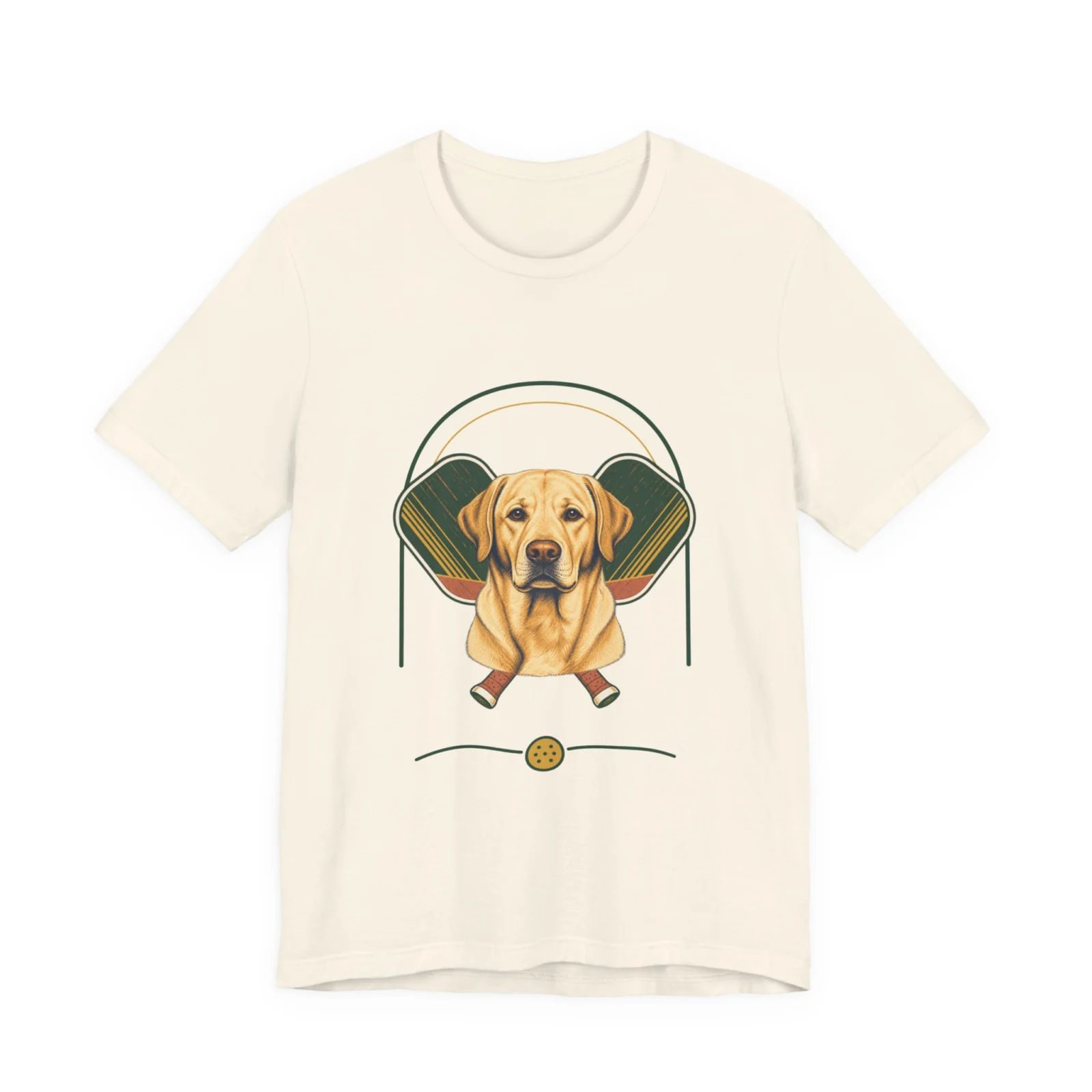 Labrador Retriever pickleball heritage crest t-shirt in Natural
