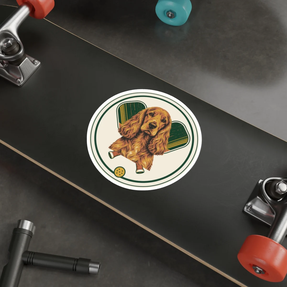English Cocker Spaniel Pickleball Sticker – view 3