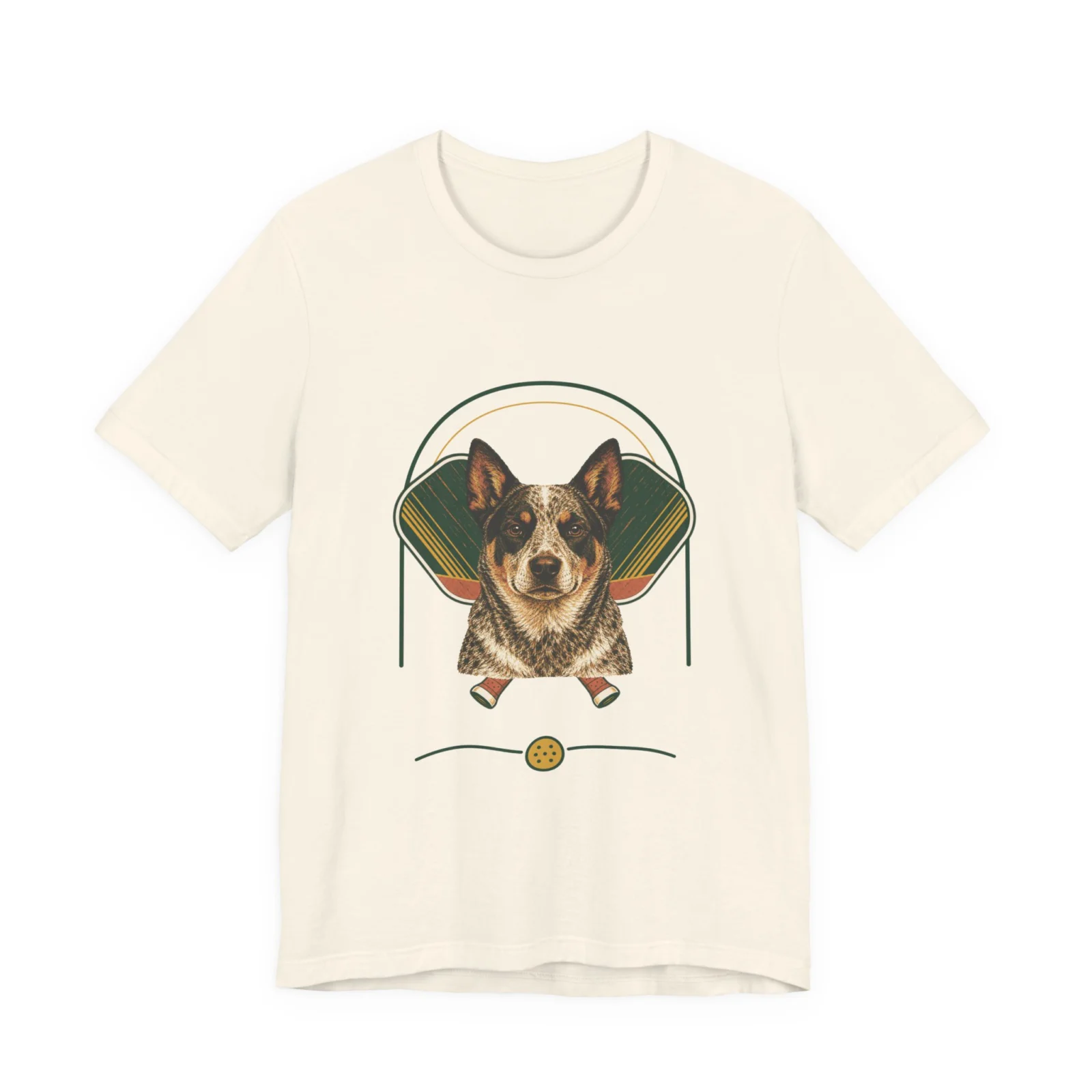 Australian Cattle Dog pickleball heritage crest t-shirt in Natural