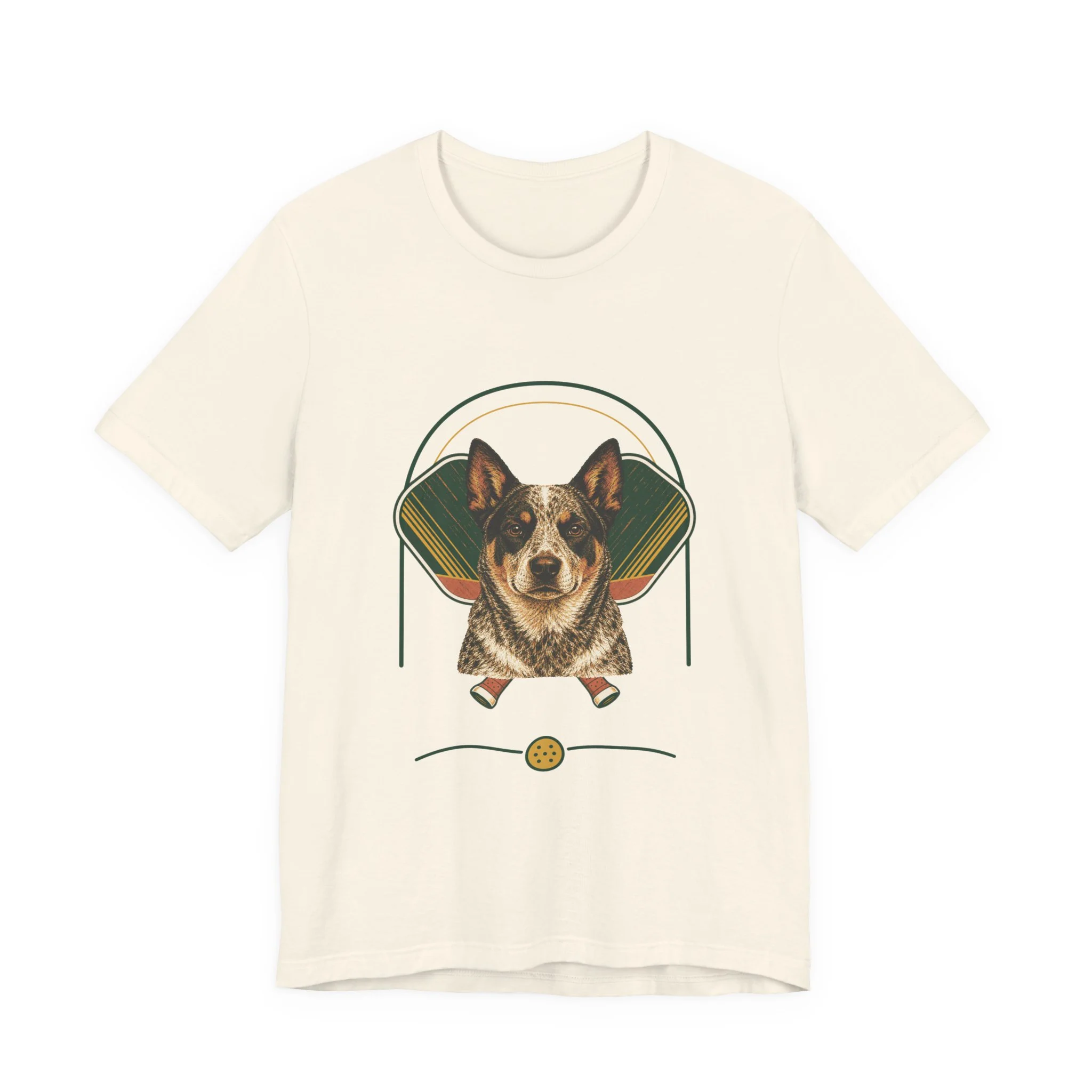 Australian Cattle Dog pickleball heritage crest t-shirt in Natural