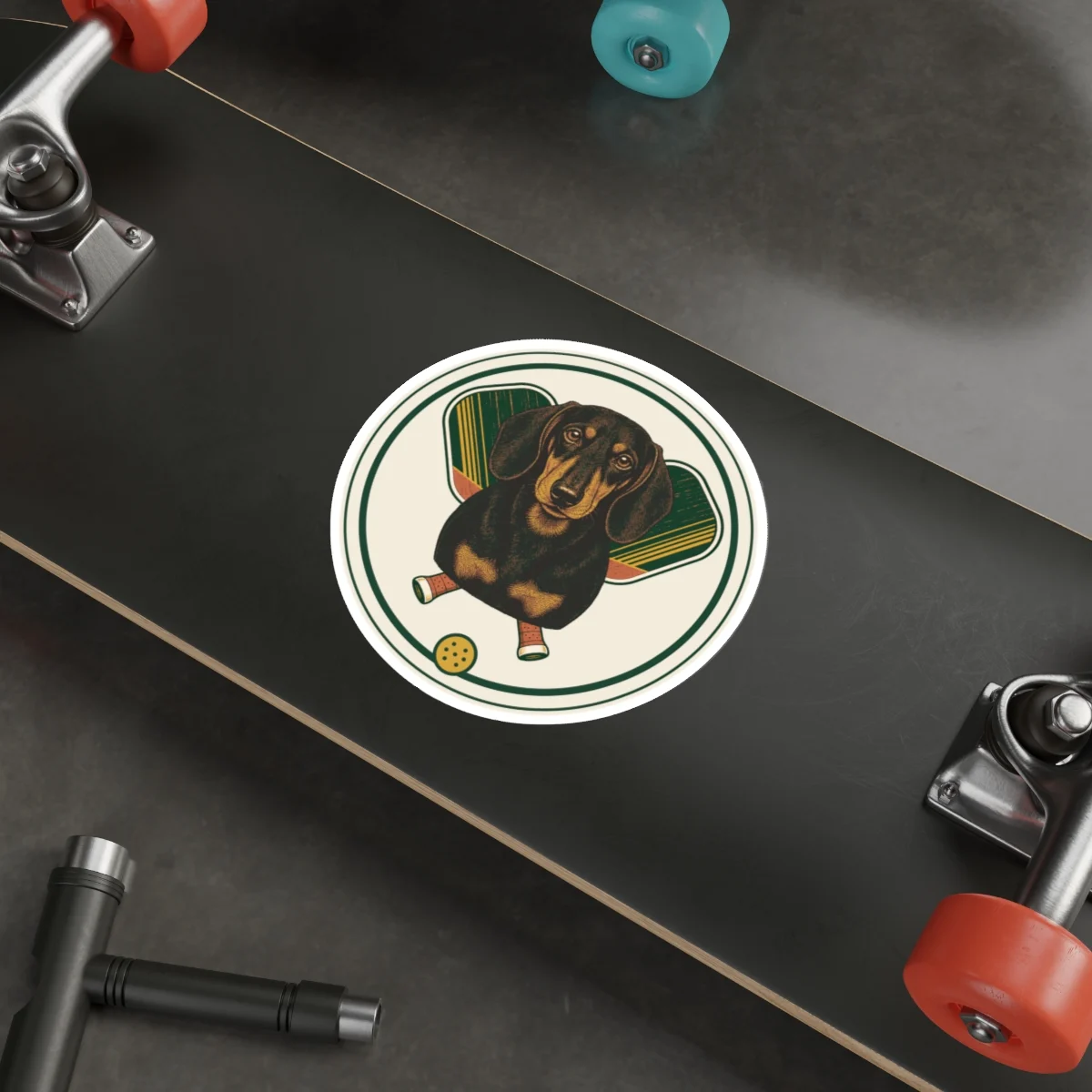 Dachshund Pickleball Sticker – view 3