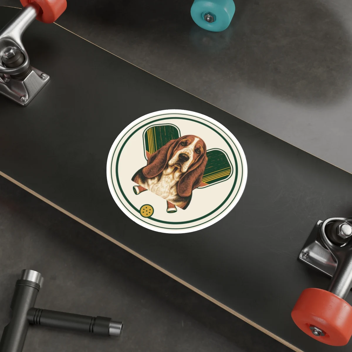 Basset Hound Pickleball Sticker – view 3