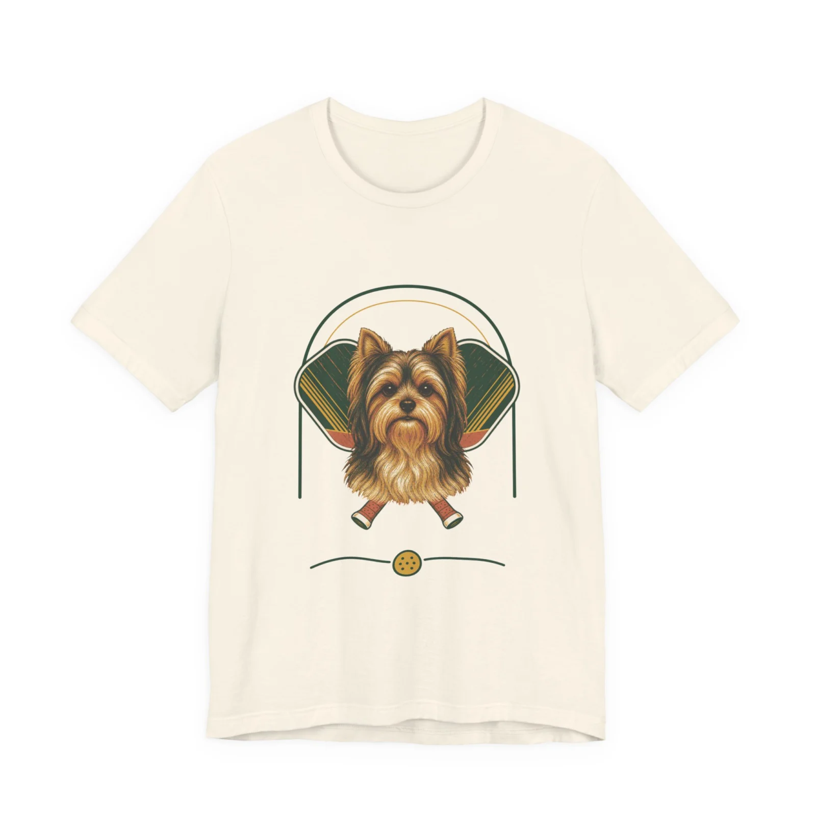 Yorkshire Terrier pickleball heritage crest t-shirt in Natural