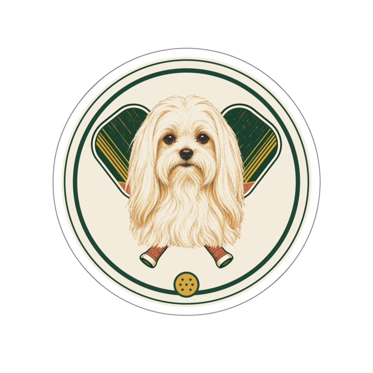Maltese pickleball heritage crest die-cut sticker