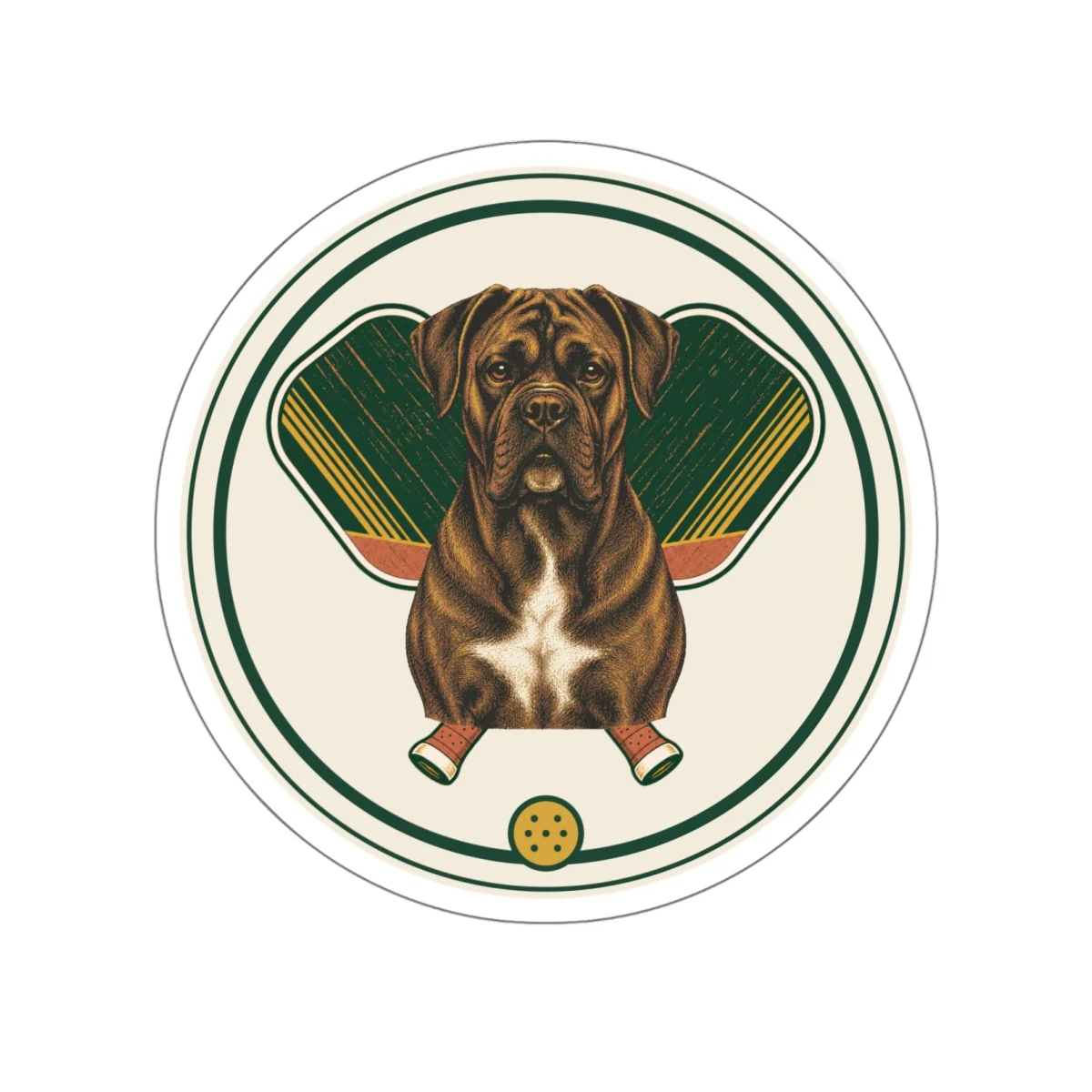 Cane Corso pickleball heritage crest die-cut sticker