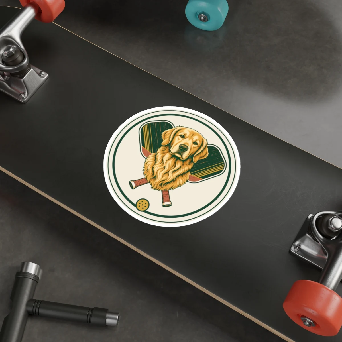 Golden Retriever Pickleball Sticker – view 3