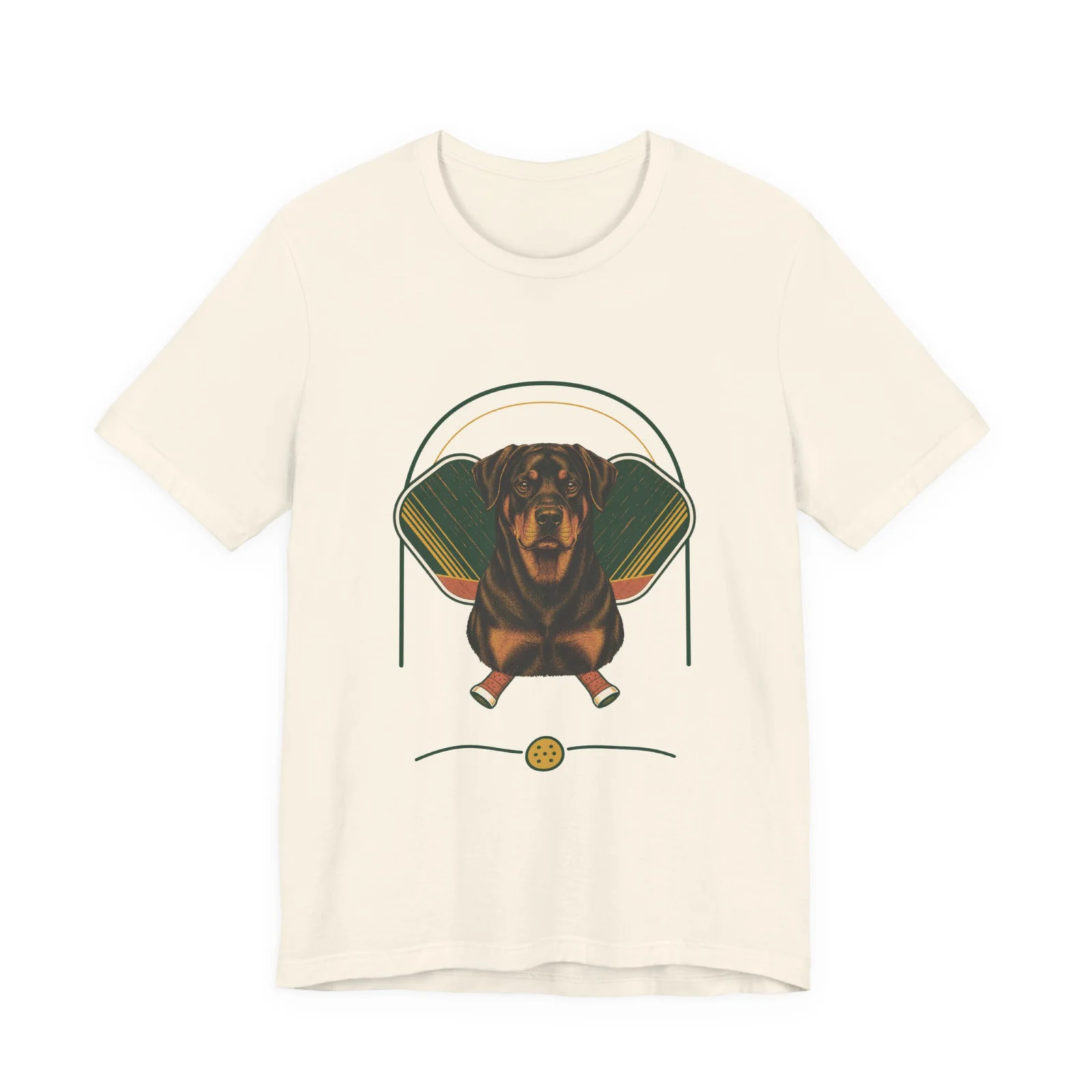 Rottweiler pickleball heritage crest t-shirt in Natural
