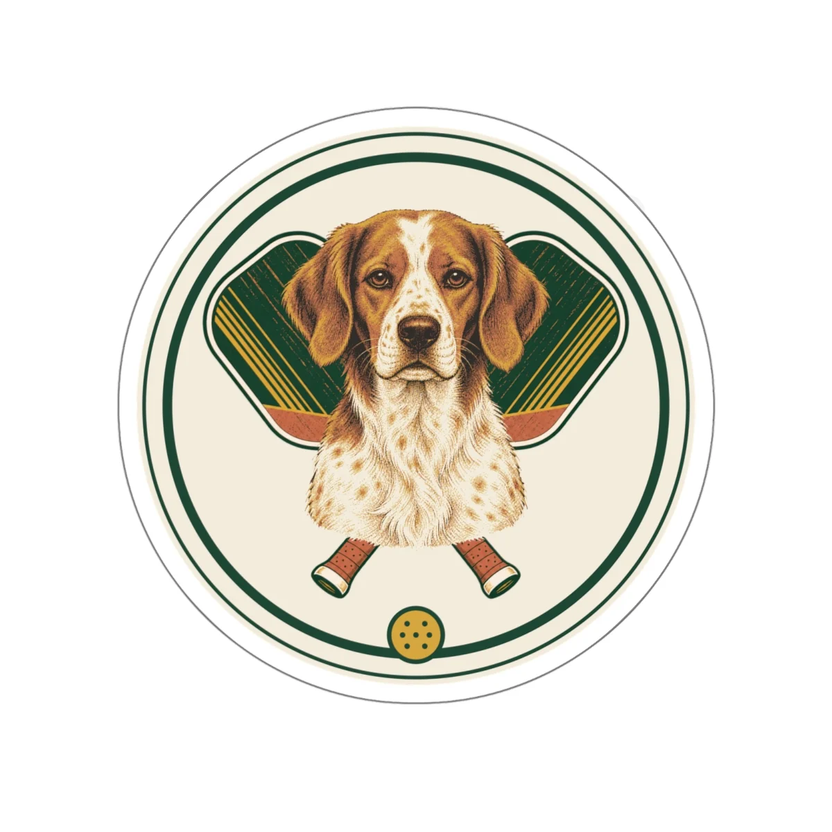 Brittany pickleball heritage crest die-cut sticker