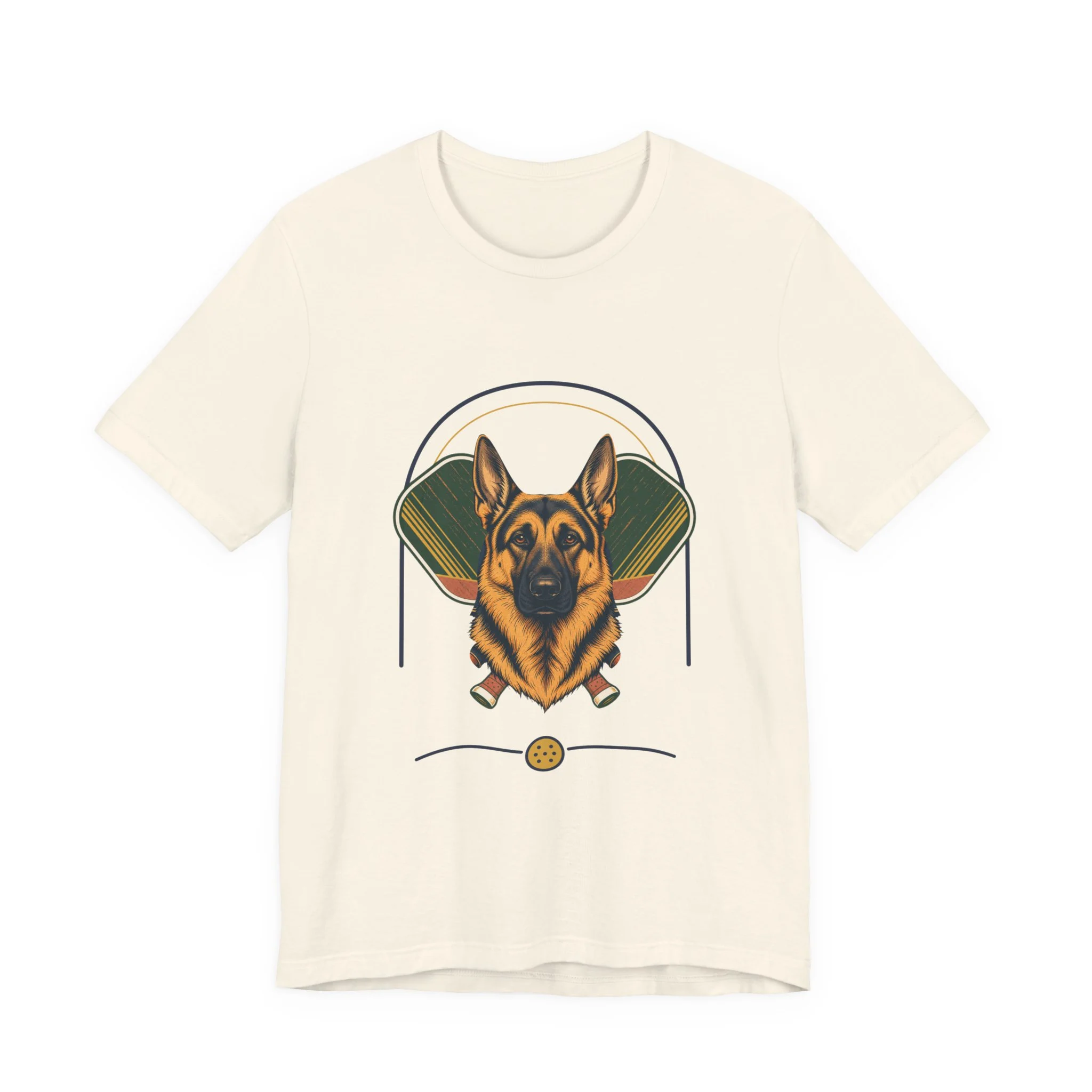 German Shepherd pickleball heritage crest t-shirt in Natural